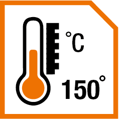 Temperature resistance up to 150° after application